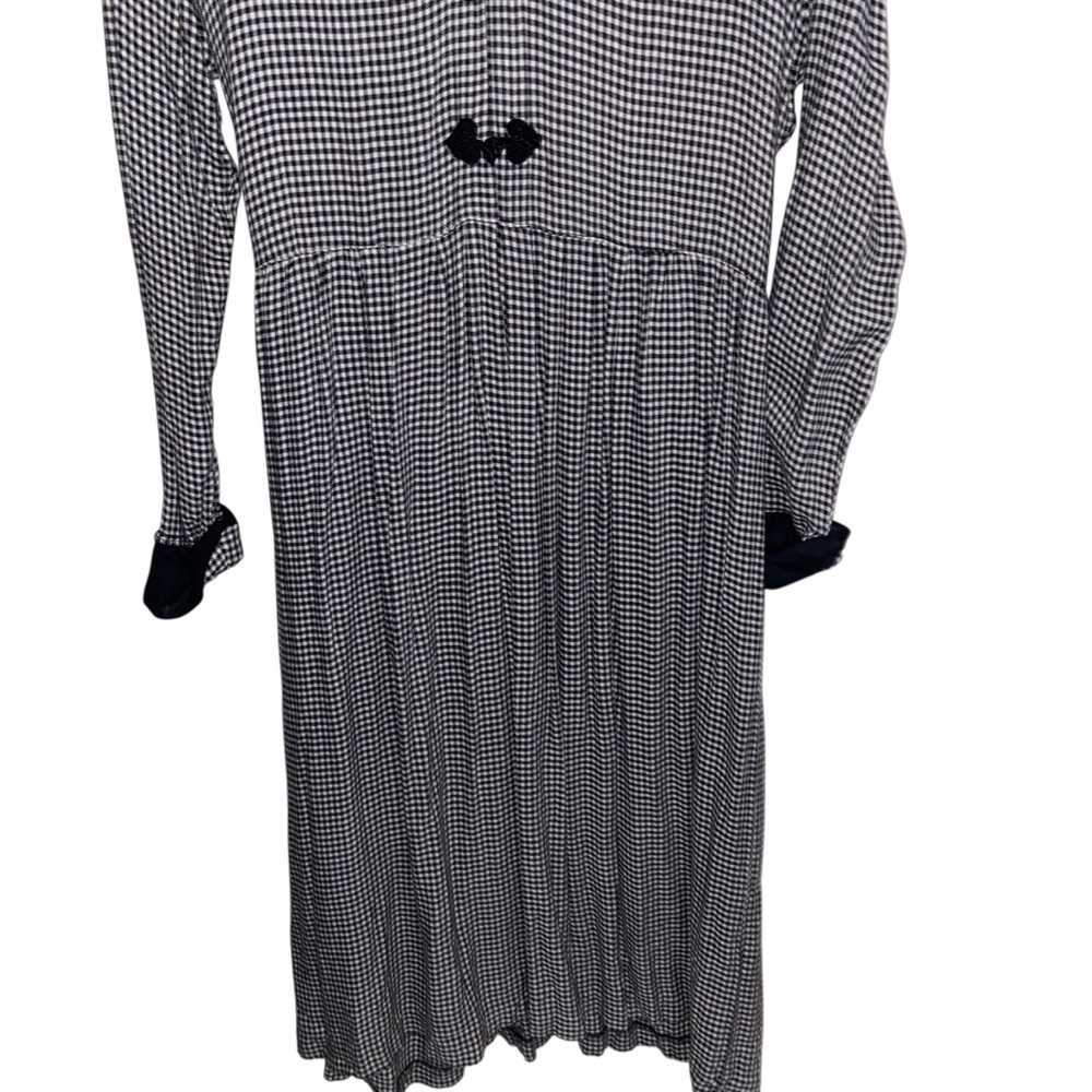 Vintage JG Hook Dress Womens Sz Large Pet Plaid Gingham Cottagecore Retro B&W - Picture 4 of 16